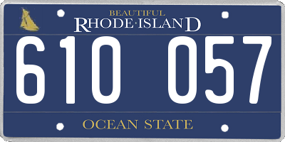 RI license plate 610057