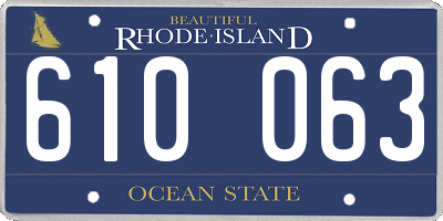 RI license plate 610063