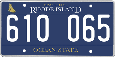 RI license plate 610065