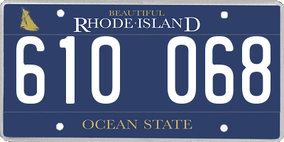 RI license plate 610068