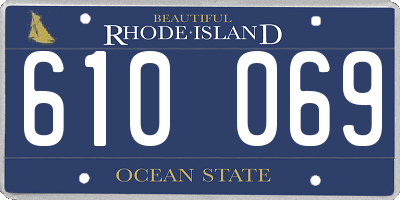 RI license plate 610069