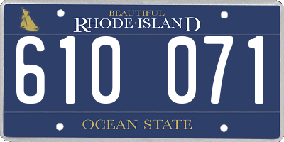 RI license plate 610071