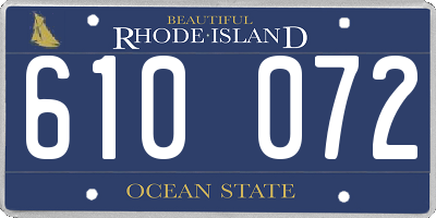 RI license plate 610072