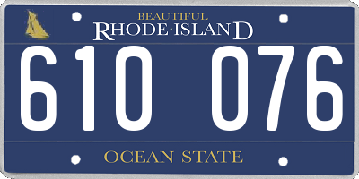 RI license plate 610076