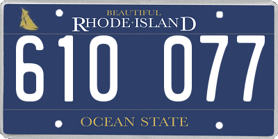 RI license plate 610077