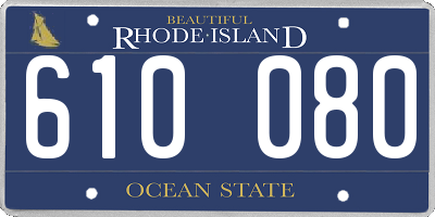 RI license plate 610080