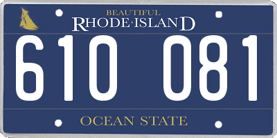 RI license plate 610081