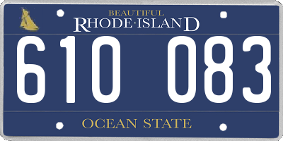 RI license plate 610083