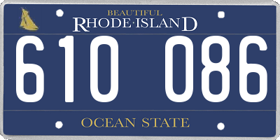 RI license plate 610086