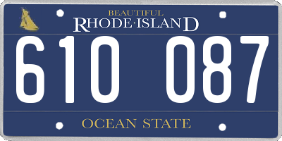 RI license plate 610087