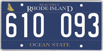 RI license plate 610093