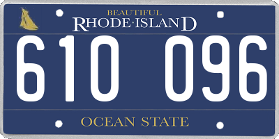 RI license plate 610096