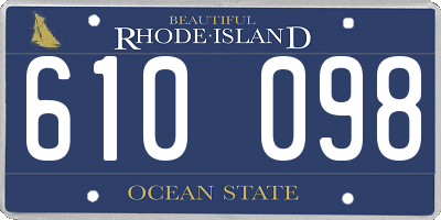 RI license plate 610098