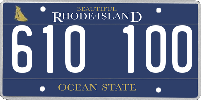 RI license plate 610100