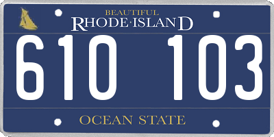 RI license plate 610103