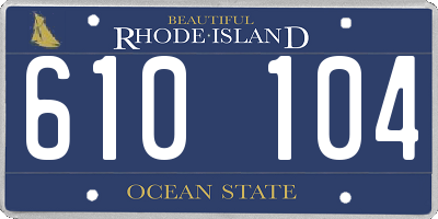 RI license plate 610104