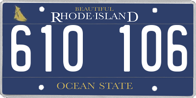 RI license plate 610106