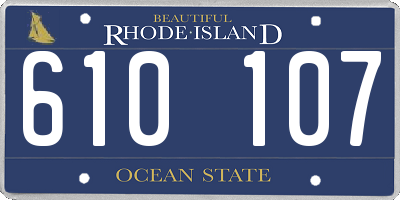 RI license plate 610107