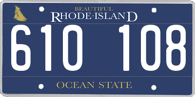 RI license plate 610108
