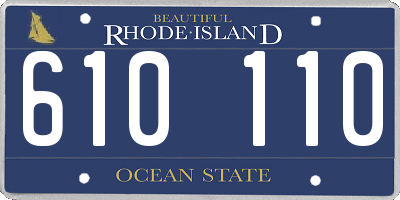 RI license plate 610110
