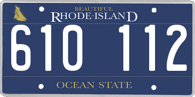 RI license plate 610112