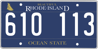 RI license plate 610113