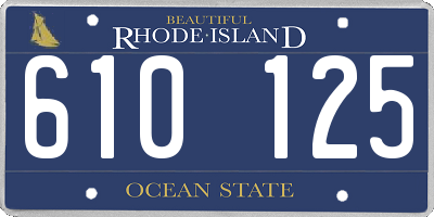 RI license plate 610125