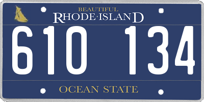 RI license plate 610134