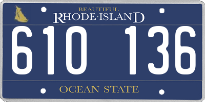 RI license plate 610136