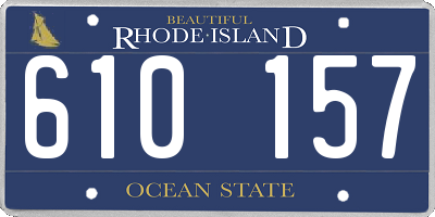 RI license plate 610157