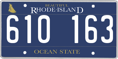 RI license plate 610163