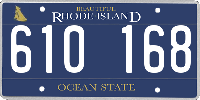 RI license plate 610168