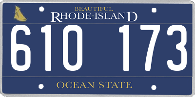 RI license plate 610173