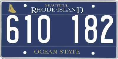 RI license plate 610182