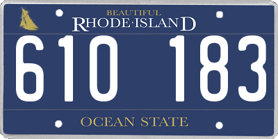 RI license plate 610183