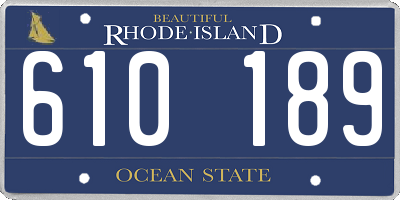 RI license plate 610189