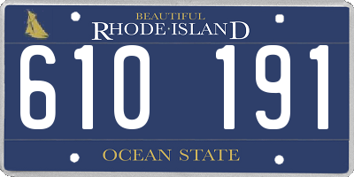 RI license plate 610191