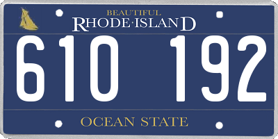 RI license plate 610192