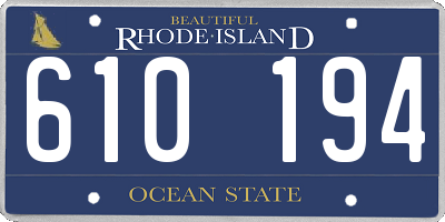 RI license plate 610194