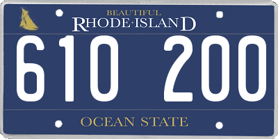 RI license plate 610200