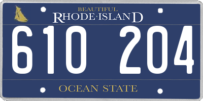 RI license plate 610204