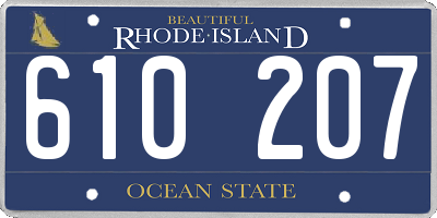 RI license plate 610207