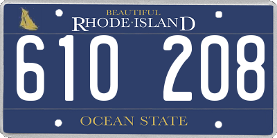 RI license plate 610208