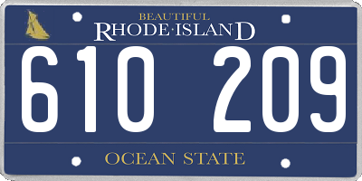 RI license plate 610209