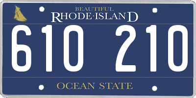 RI license plate 610210