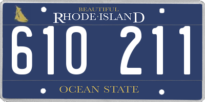 RI license plate 610211
