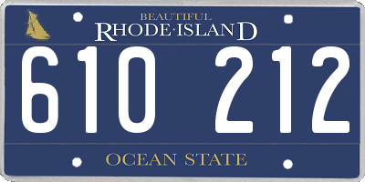 RI license plate 610212