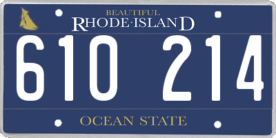 RI license plate 610214