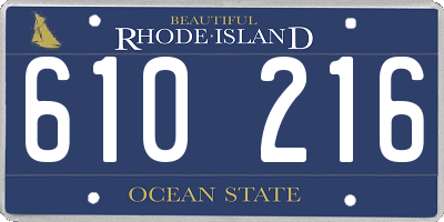 RI license plate 610216