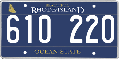 RI license plate 610220